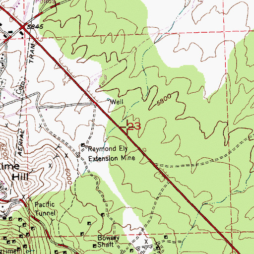 Topographic Map of Portland Pioche Mine, NV