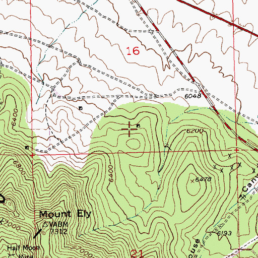 Topographic Map of Number Fifteen Shaft, NV