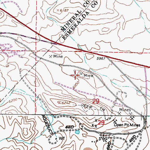 Topographic Map of Dicalite Mine, NV