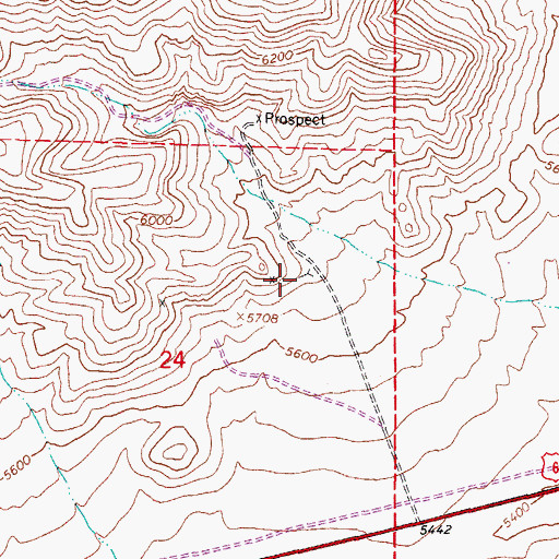 Topographic Map of Black Horse Mine, NV