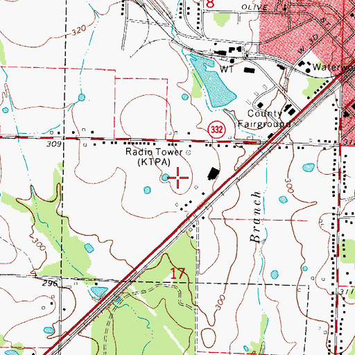 Topographic Map of KTPA-AM (Prescott), AR