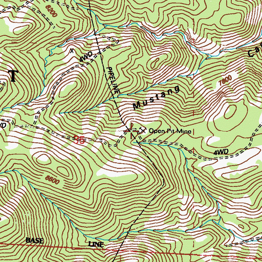 Topographic Map of Red Rose Mine, NV