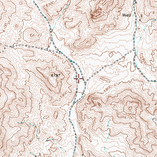 Topographic Map of Castle Rock Mine, NV