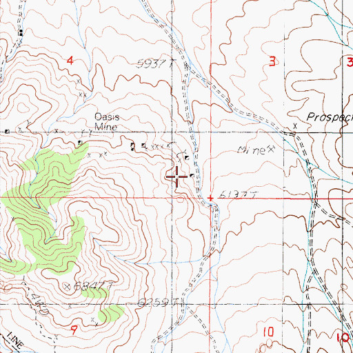 Topographic Map of Reed Mine, NV