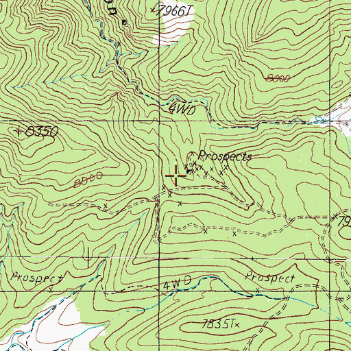 Topographic Map of Gold Number One Mine, NV