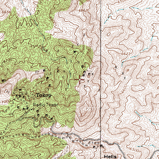 Topographic Map of Huson Mine, NV