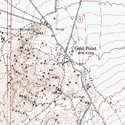 Topographic Map of Ohio Mine, NV