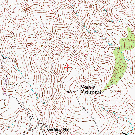 Topographic Map of Garfield Mining District, NV
