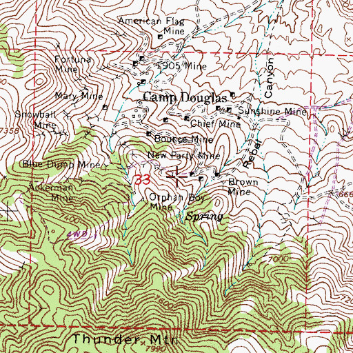 Topographic Map of Oriole Mine, NV