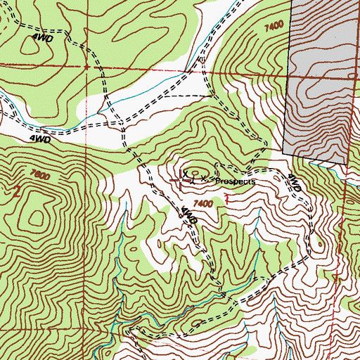 Topographic Map of Montgomery Summit Mine, NV