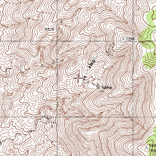 Topographic Map of Eagle Mine, NV