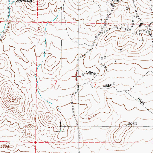 Topographic Map of Redwing Mine, NV