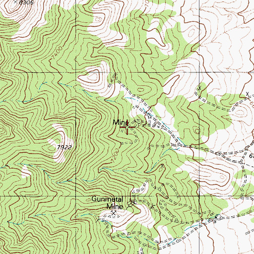 Topographic Map of Garnet Mine, NV