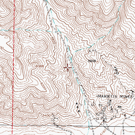 Topographic Map of Rip Van Winkle Mine, NV