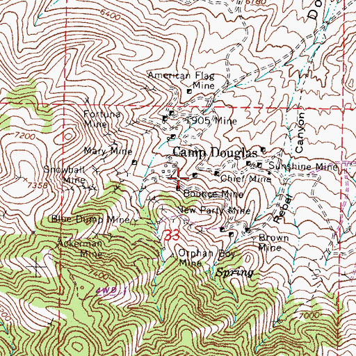 Topographic Map of Little Chief Mine, NV