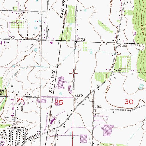 Topographic Map of KQXK-AM (Springdale), AR