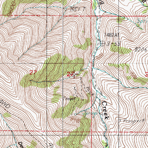 Topographic Map of Hard Luck-Pradier Mine, NV