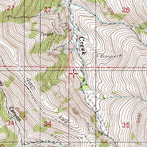 Topographic Map of Bray Beulah Mine, NV