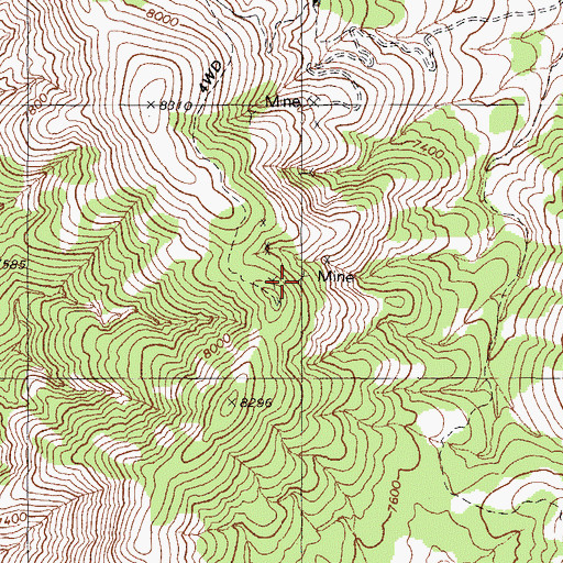 Topographic Map of Jasper Mine, NV