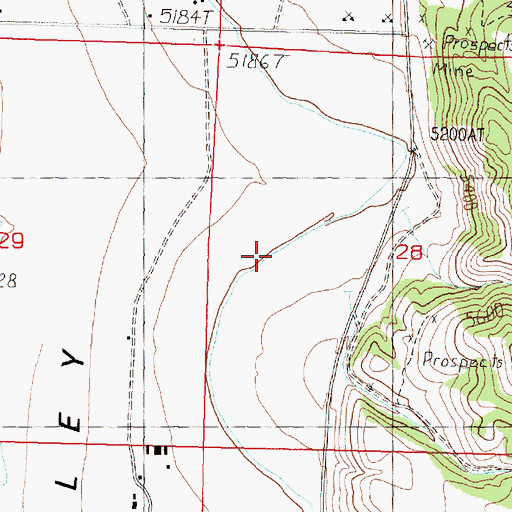 Topographic Map of Highline Ditch, NV