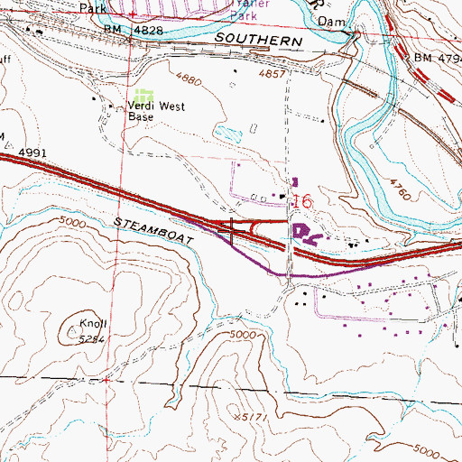 Topographic Map of Garson Road Interchange, NV