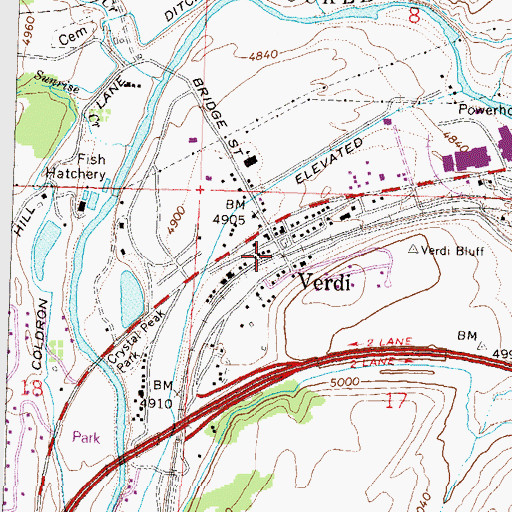 Topographic Map of Washoe County Library, NV