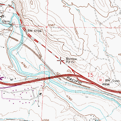 Topographic Map of Oneida (historical), NV