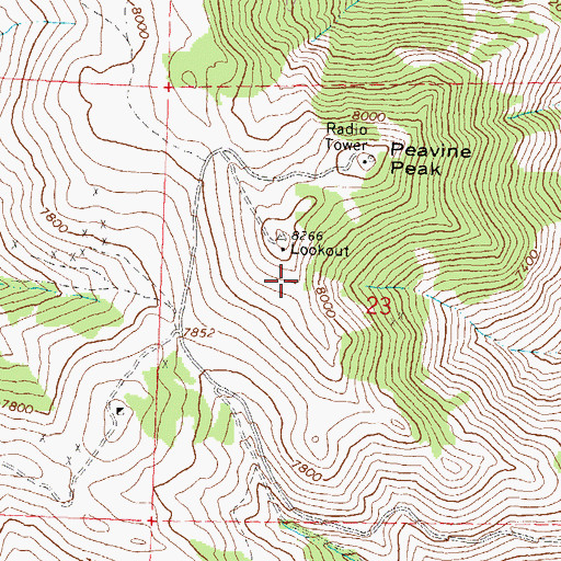 Topographic Map of Peavine Mountain, NV