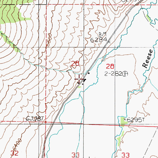 Topographic Map of Whaley Ranch, NV
