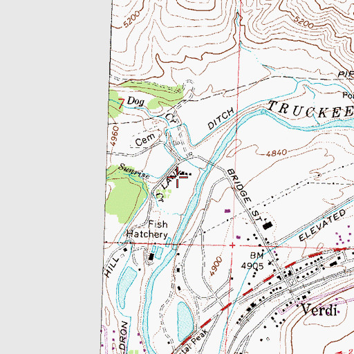 Topographic Map of O'Neils Station (historical), NV