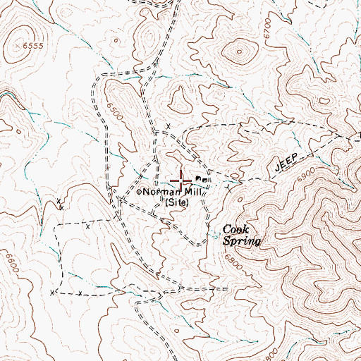 Topographic Map of Eureka Mine, NV