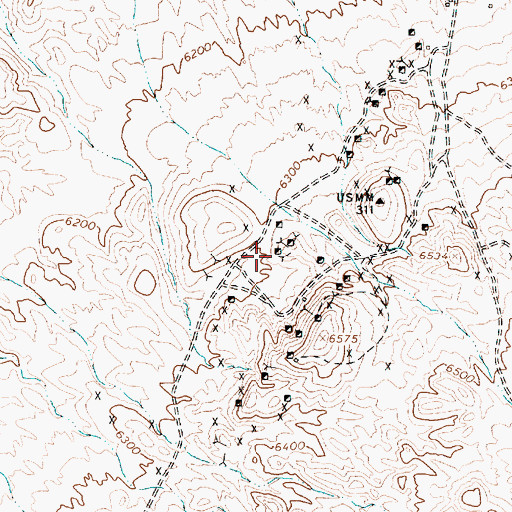 Topographic Map of Gilbert Mine, NV