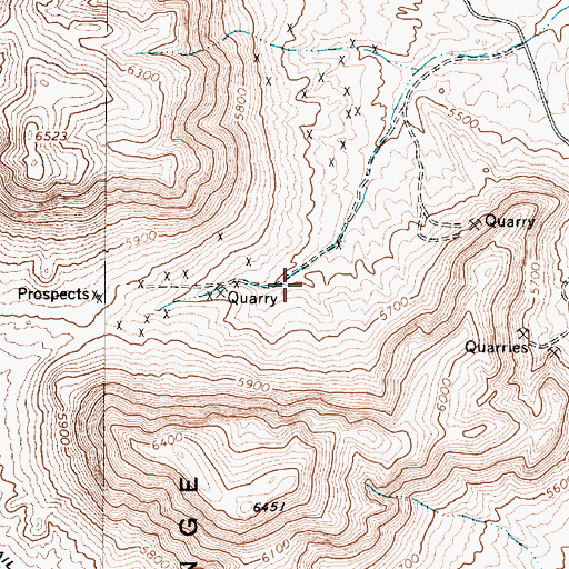 Topographic Map of Perlox Corporation Mine, NV