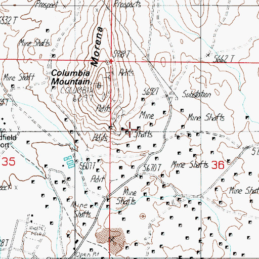 Topographic Map of Laguna Mine, NV
