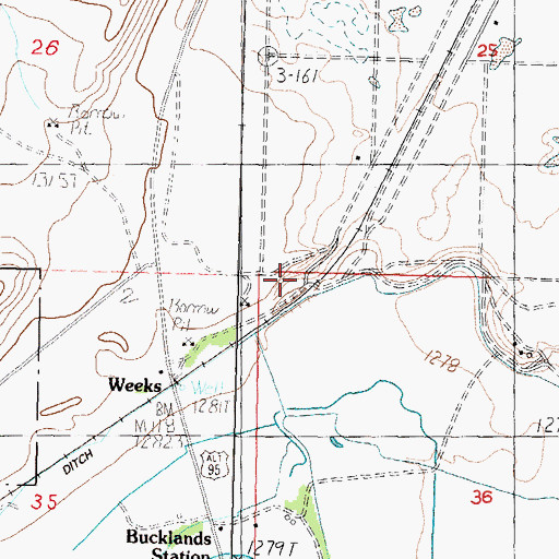 Topographic Map of Marshland (historical), NV