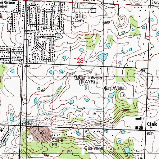 Topographic Map of KAYR-AM (Van Buren), AR