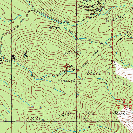 Topographic Map of Inman Group Mine, NV