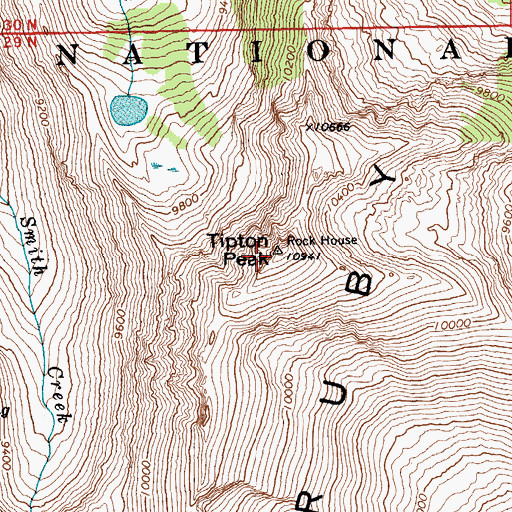 Topographic Map of Tipton Peak, NV