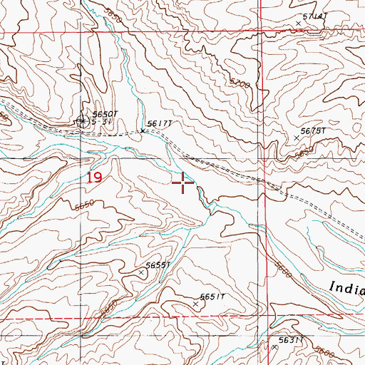 Topographic Map of North Fork Indian Creek, NV