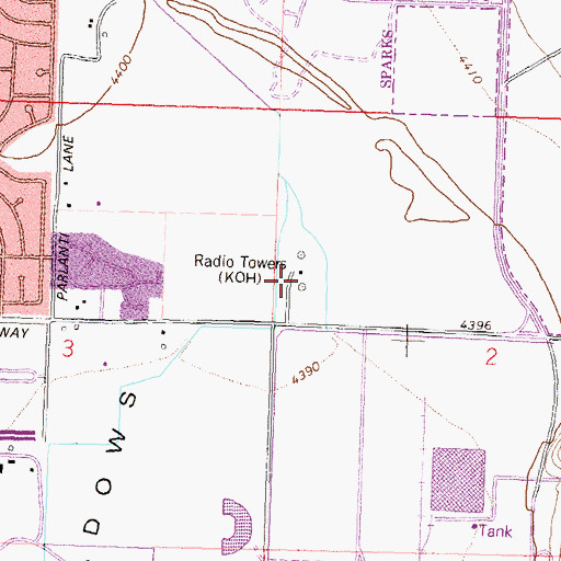 Topographic Map of KOH Radio Towers, NV