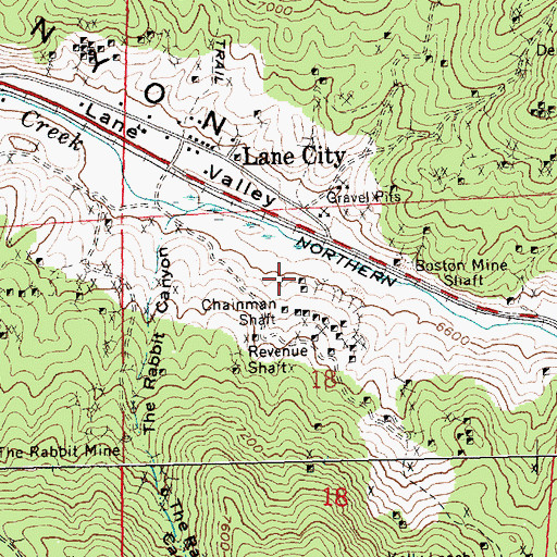 Topographic Map of Aultman Mine, NV