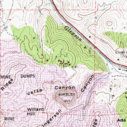 Topographic Map of Monroe Mine, NV