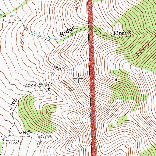 Topographic Map of Tungsten Mining District, NV