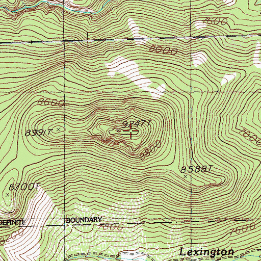 Topographic Map of Lexington Mining District, NV