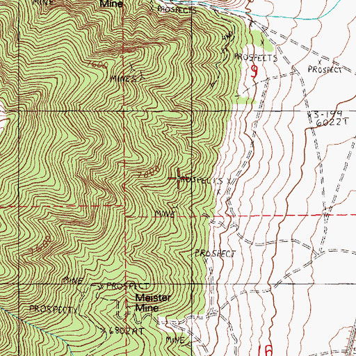 Topographic Map of Gimmie Mine, NV