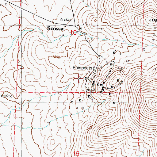 Topographic Map of Hawkeye Mine, NV