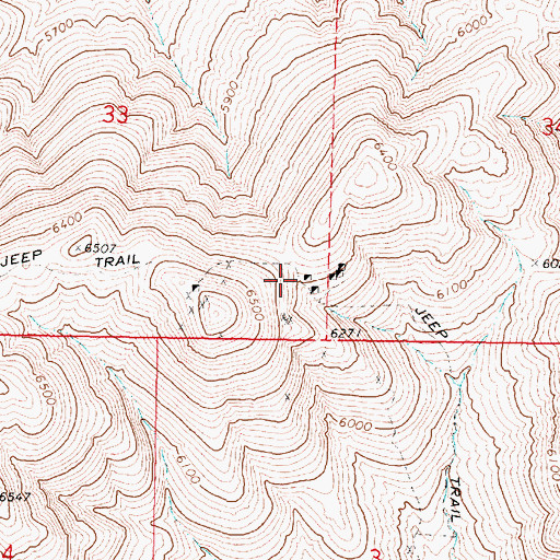 Topographic Map of DeSoto Antimony Mine, NV