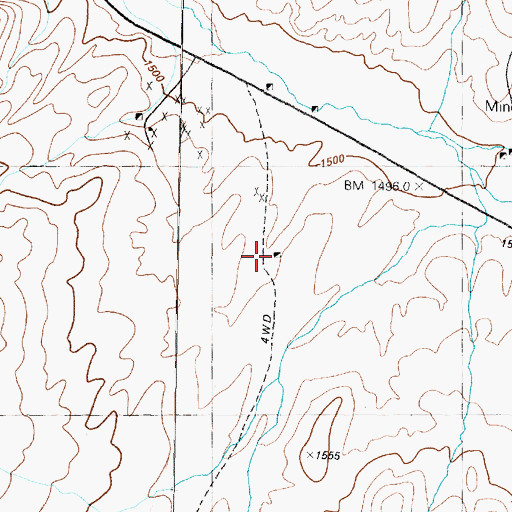 Topographic Map of Wonder Metal Mine, NV