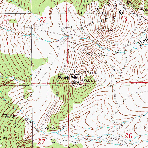Topographic Map of Standard Copper Mine, NV