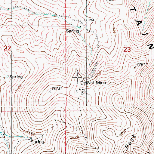 Topographic Map of Golden Scepter Mine, NV
